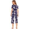 imageWiWi Bamboo Viscose Pajamas for Women Soft Capri Pants Pajama Sets Plus Size Sleepwear Pjs Loungewear S4XAnavy Floral