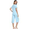 imageWiWi Bamboo Viscose Pajamas for Women Soft Capri Pants Pajama Sets Plus Size Sleepwear Pjs Loungewear S4XApale Blue