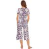 imageWiWi Bamboo Viscose Pajamas for Women Soft Capri Pants Pajama Sets Plus Size Sleepwear Pjs Loungewear S4XApurpleFloral