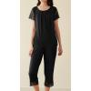 imageWiWi Bamboo Viscose Pajamas for Women Soft Capri Pants Pajama Sets Plus Size Sleepwear Pjs Loungewear S4XCblack