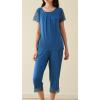 imageWiWi Bamboo Viscose Pajamas for Women Soft Capri Pants Pajama Sets Plus Size Sleepwear Pjs Loungewear S4XCprussian Blue