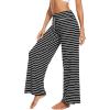 imageWiWi Pajama Pants for Women Plus Size Pajamas Bottoms Wide Leg Lounge Soft Pj SweatpantsViscose Made from Bamboo S4XAblack White Stripe