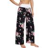 imageWiWi Pajama Pants for Women Plus Size Pajamas Bottoms Wide Leg Lounge Soft Pj SweatpantsViscose Made from Bamboo S4XAblackFloral