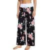 imageWiWi Pajama Pants for Women Plus Size Pajamas Bottoms Wide Leg Lounge Soft Pj SweatpantsViscose Made from Bamboo S4XAblackFloral