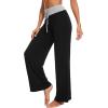 imageWiWi Pajama Pants for Women Plus Size Pajamas Bottoms Wide Leg Lounge Soft Pj SweatpantsViscose Made from Bamboo S4XAblackLight Heather Grey