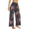 imageWiWi Pajama Pants for Women Plus Size Pajamas Bottoms Wide Leg Lounge Soft Pj SweatpantsViscose Made from Bamboo S4XAcharcoalFloral