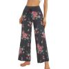 imageWiWi Pajama Pants for Women Plus Size Pajamas Bottoms Wide Leg Lounge Soft Pj SweatpantsViscose Made from Bamboo S4XAcharcoalFloral