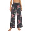 imageWiWi Pajama Pants for Women Plus Size Pajamas Bottoms Wide Leg Lounge Soft Pj SweatpantsViscose Made from Bamboo S4XAcharcoalFloral