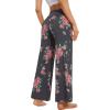 imageWiWi Pajama Pants for Women Plus Size Pajamas Bottoms Wide Leg Lounge Soft Pj SweatpantsViscose Made from Bamboo S4XAcharcoalFloral