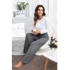 imageWiWi Pajama Pants for Women Plus Size Pajamas Bottoms Wide Leg Lounge Soft Pj SweatpantsViscose Made from Bamboo S4XAdark Heather Grey