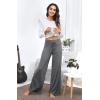imageWiWi Pajama Pants for Women Plus Size Pajamas Bottoms Wide Leg Lounge Soft Pj SweatpantsViscose Made from Bamboo S4XAdark Heather Grey