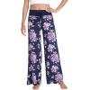 imageWiWi Pajama Pants for Women Plus Size Pajamas Bottoms Wide Leg Lounge Soft Pj SweatpantsViscose Made from Bamboo S4XAdark NavyPurple Floral