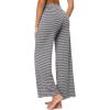 imageWiWi Pajama Pants for Women Plus Size Pajamas Bottoms Wide Leg Lounge Soft Pj SweatpantsViscose Made from Bamboo S4XAheather Grey Stripe