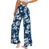 imageWiWi Pajama Pants for Women Plus Size Pajamas Bottoms Wide Leg Lounge Soft Pj SweatpantsViscose Made from Bamboo S4XAink Blue Floral