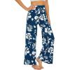 imageWiWi Pajama Pants for Women Plus Size Pajamas Bottoms Wide Leg Lounge Soft Pj SweatpantsViscose Made from Bamboo S4XAink Blue Floral