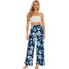 imageWiWi Pajama Pants for Women Plus Size Pajamas Bottoms Wide Leg Lounge Soft Pj SweatpantsViscose Made from Bamboo S4XAink Blue Floral
