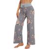 imageWiWi Pajama Pants for Women Plus Size Pajamas Bottoms Wide Leg Lounge Soft Pj SweatpantsViscose Made from Bamboo S4XAlight GreyFloral