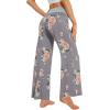 imageWiWi Pajama Pants for Women Plus Size Pajamas Bottoms Wide Leg Lounge Soft Pj SweatpantsViscose Made from Bamboo S4XAlight GreyFloral
