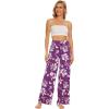imageWiWi Pajama Pants for Women Plus Size Pajamas Bottoms Wide Leg Lounge Soft Pj SweatpantsViscose Made from Bamboo S4XAlight Purple Floral