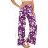 imageWiWi Pajama Pants for Women Plus Size Pajamas Bottoms Wide Leg Lounge Soft Pj SweatpantsViscose Made from Bamboo S4XAlight Purple Floral
