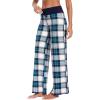 imageWiWi Pajama Pants for Women Plus Size Pajamas Bottoms Wide Leg Lounge Soft Pj SweatpantsViscose Made from Bamboo S4XAnavyGreen Plaid
