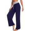 imageWiWi Pajama Pants for Women Plus Size Pajamas Bottoms Wide Leg Lounge Soft Pj SweatpantsViscose Made from Bamboo S4XAnavyLight Heather Grey