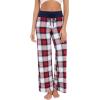 imageWiWi Pajama Pants for Women Plus Size Pajamas Bottoms Wide Leg Lounge Soft Pj SweatpantsViscose Made from Bamboo S4XAnavyRed Plaid