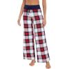 imageWiWi Pajama Pants for Women Plus Size Pajamas Bottoms Wide Leg Lounge Soft Pj SweatpantsViscose Made from Bamboo S4XAnavyRed Plaid