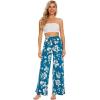 imageWiWi Pajama Pants for Women Plus Size Pajamas Bottoms Wide Leg Lounge Soft Pj SweatpantsViscose Made from Bamboo S4XAteal Blue Floral