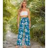 imageWiWi Pajama Pants for Women Plus Size Pajamas Bottoms Wide Leg Lounge Soft Pj SweatpantsViscose Made from Bamboo S4XAteal Blue Floral