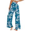 imageWiWi Pajama Pants for Women Plus Size Pajamas Bottoms Wide Leg Lounge Soft Pj SweatpantsViscose Made from Bamboo S4XAteal Blue Floral