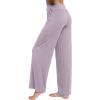 imageWiWi Pajama Pants for Women Plus Size Pajamas Bottoms Wide Leg Lounge Soft Pj SweatpantsViscose Made from Bamboo S4XAviolet