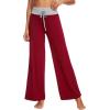imageWiWi Pajama Pants for Women Plus Size Pajamas Bottoms Wide Leg Lounge Soft Pj SweatpantsViscose Made from Bamboo S4XAwine RedLight Heather Grey
