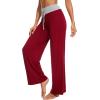 imageWiWi Pajama Pants for Women Plus Size Pajamas Bottoms Wide Leg Lounge Soft Pj SweatpantsViscose Made from Bamboo S4XAwine RedLight Heather Grey