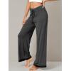imageWiWi Pajama Pants for Women Plus Size Pajamas Bottoms Wide Leg Lounge Soft Pj SweatpantsViscose Made from Bamboo S4XBcharcoal Heather