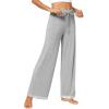 imageWiWi Pajama Pants for Women Plus Size Pajamas Bottoms Wide Leg Lounge Soft Pj SweatpantsViscose Made from Bamboo S4XBheather Grey