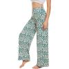 imageWiWi Pajama Pants for Women Plus Size Pajamas Bottoms Wide Leg Lounge Soft Pj SweatpantsViscose Made from Bamboo S4XCgreen Leopard