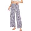 imageWiWi Pajama Pants for Women Plus Size Pajamas Bottoms Wide Leg Lounge Soft Pj SweatpantsViscose Made from Bamboo S4XCpurple Leopard