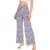 imageWiWi Pajama Pants for Women Plus Size Pajamas Bottoms Wide Leg Lounge Soft Pj SweatpantsViscose Made from Bamboo S4XCpurple Leopard