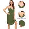 imageWiWi Slip Dress for Women Plus Size Chemise Nightgown Full Spaghetti Strap DressesViscose made from Bamboo S4XAarmy Green