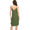 imageWiWi Slip Dress for Women Plus Size Chemise Nightgown Full Spaghetti Strap DressesViscose made from Bamboo S4XAarmy Green