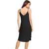 imageWiWi Slip Dress for Women Plus Size Chemise Nightgown Full Spaghetti Strap DressesViscose made from Bamboo S4XAblack
