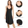 imageWiWi Slip Dress for Women Plus Size Chemise Nightgown Full Spaghetti Strap DressesViscose made from Bamboo S4XAblack