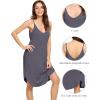 imageWiWi Slip Dress for Women Plus Size Chemise Nightgown Full Spaghetti Strap DressesViscose made from Bamboo S4XAdark Grey