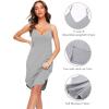 imageWiWi Slip Dress for Women Plus Size Chemise Nightgown Full Spaghetti Strap DressesViscose made from Bamboo S4XAheather Grey