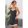imageWiWi Slip Dress for Women Plus Size Chemise Nightgown Full Spaghetti Strap DressesViscose made from Bamboo S4XBcharcoal
