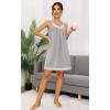 imageWiWi Slip Dress for Women Plus Size Chemise Nightgown Full Spaghetti Strap DressesViscose made from Bamboo S4XBheather Grey