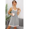imageWiWi Slip Dress for Women Plus Size Chemise Nightgown Full Spaghetti Strap DressesViscose made from Bamboo S4XBheather Grey