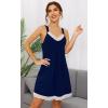 imageWiWi Slip Dress for Women Plus Size Chemise Nightgown Full Spaghetti Strap DressesViscose made from Bamboo S4XBnavy