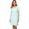 imageWiWi Viscose from Bamboo Nightgowns for Women Short Sleeve Sleep Shirt V Neck Nightgown Plus Size Sleepwear S4XAaqua